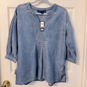 New! Bandolino Denim Top - Oversized - Small